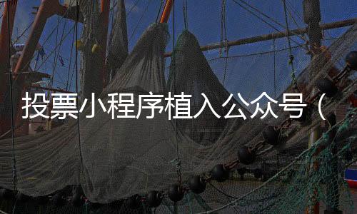投票小程序植入公众号(小程序投票神器)